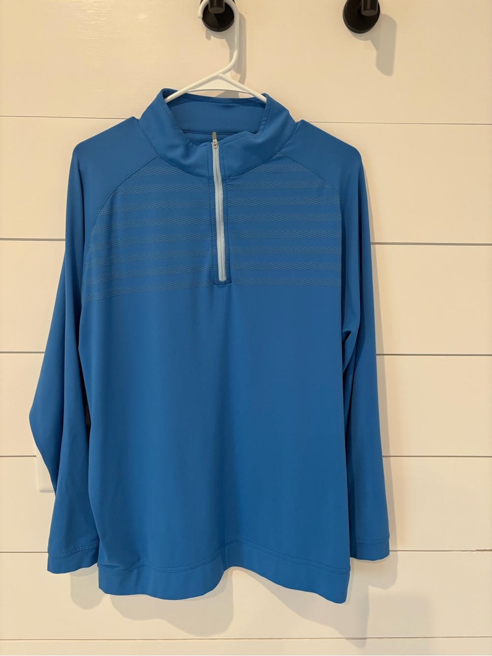 Peter Millar Sky Blue Striped Quarter-Zip Pullover